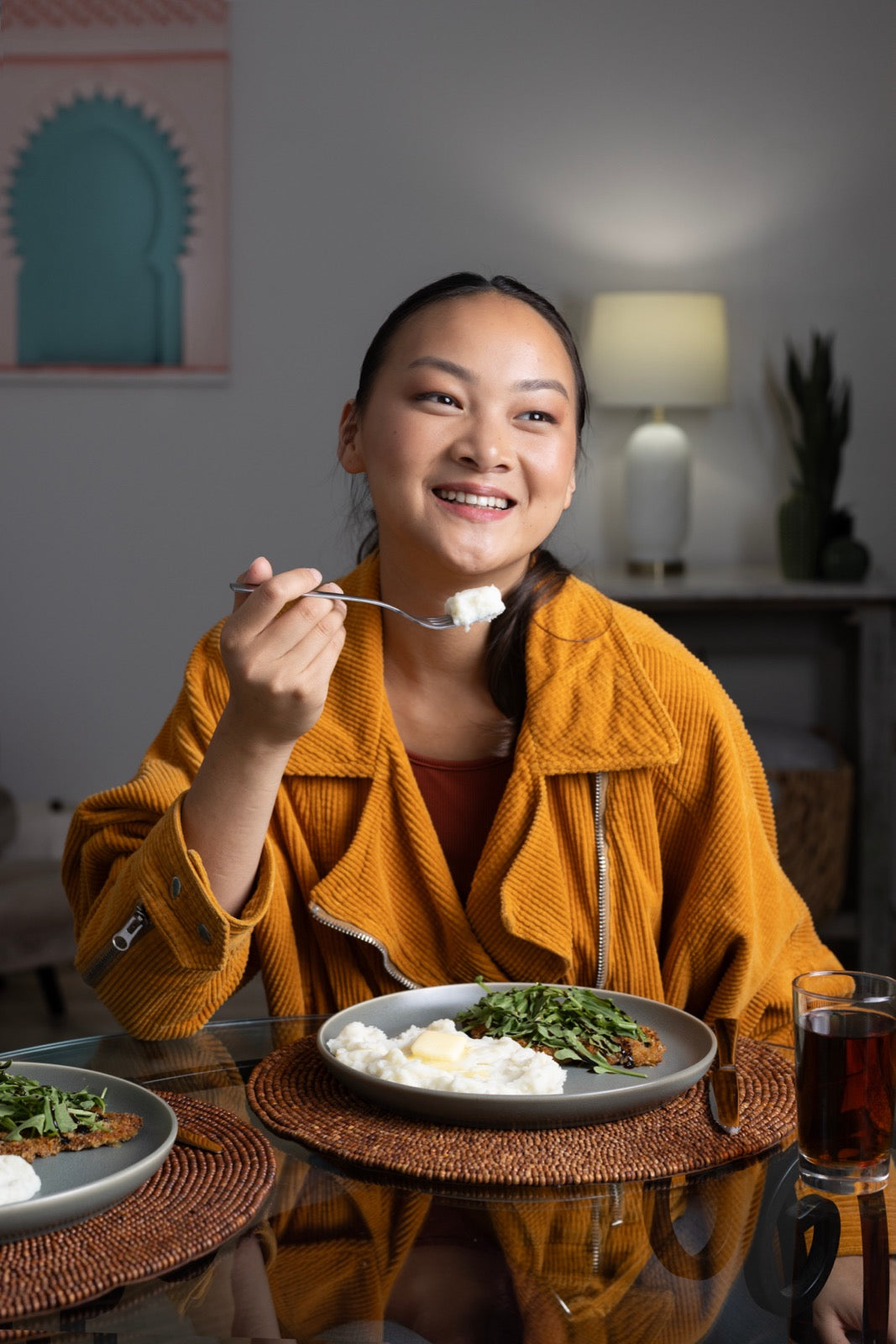 Woman enjoying Idahoan products