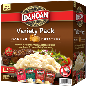 Idahoan Variety Pack Mashed Potatoes Club Pack 12 count carton