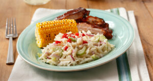 Hash Brown salad with corn and ribs