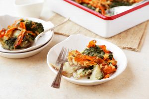 Scalloped Potatoes with Spinach and Carrots