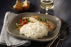 This full meal deal with halibut, veggies and mashed potatoes is an easy recipe for Lent or anytime you need a delicious, complete meal fast.