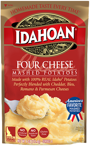 Idahoan Four Cheese Mashed Potatoes 4oz Pouch