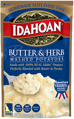 Idahoan Butter & Herb Mashed Potatoes 4oz Pouch