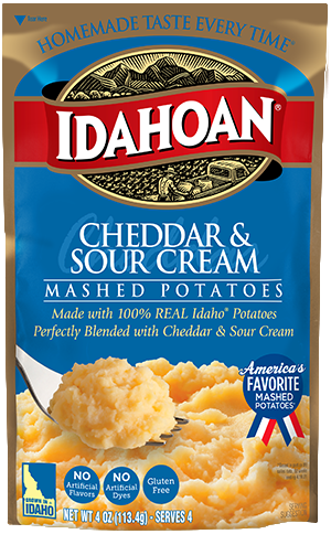 Idahoan Cheddar & Sour Cream Mashed Potatoes 4oz Pouch