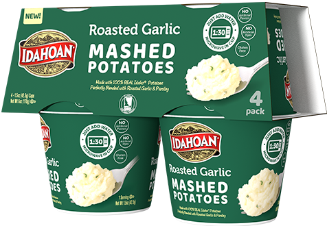 Idahoan Roasted Garlic Mashed Potatoes Cup 4 pack