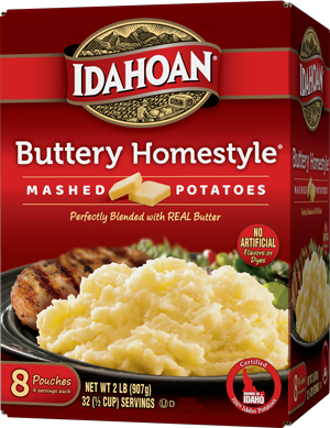 Idahoan Buttery Homestyle Mashed Potatoes Club Pack 8 count carton