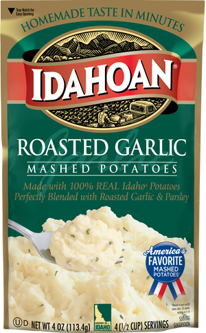 How many servings in a box of instant mashed potatoes Roasted Garlic Mashed Potatoes Idahoan Mashed Potatoes Idahoan Foods Llc