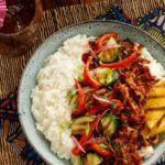 This Hawaiian Chicken Teriyaki Mashed Bowl is perfect for summer grilling or a taste of summertime, anytime.