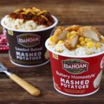 Idahoan Buttery Homestyle and Loaded Baked Cups with toppings