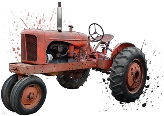 Illustration of an old farm tractor